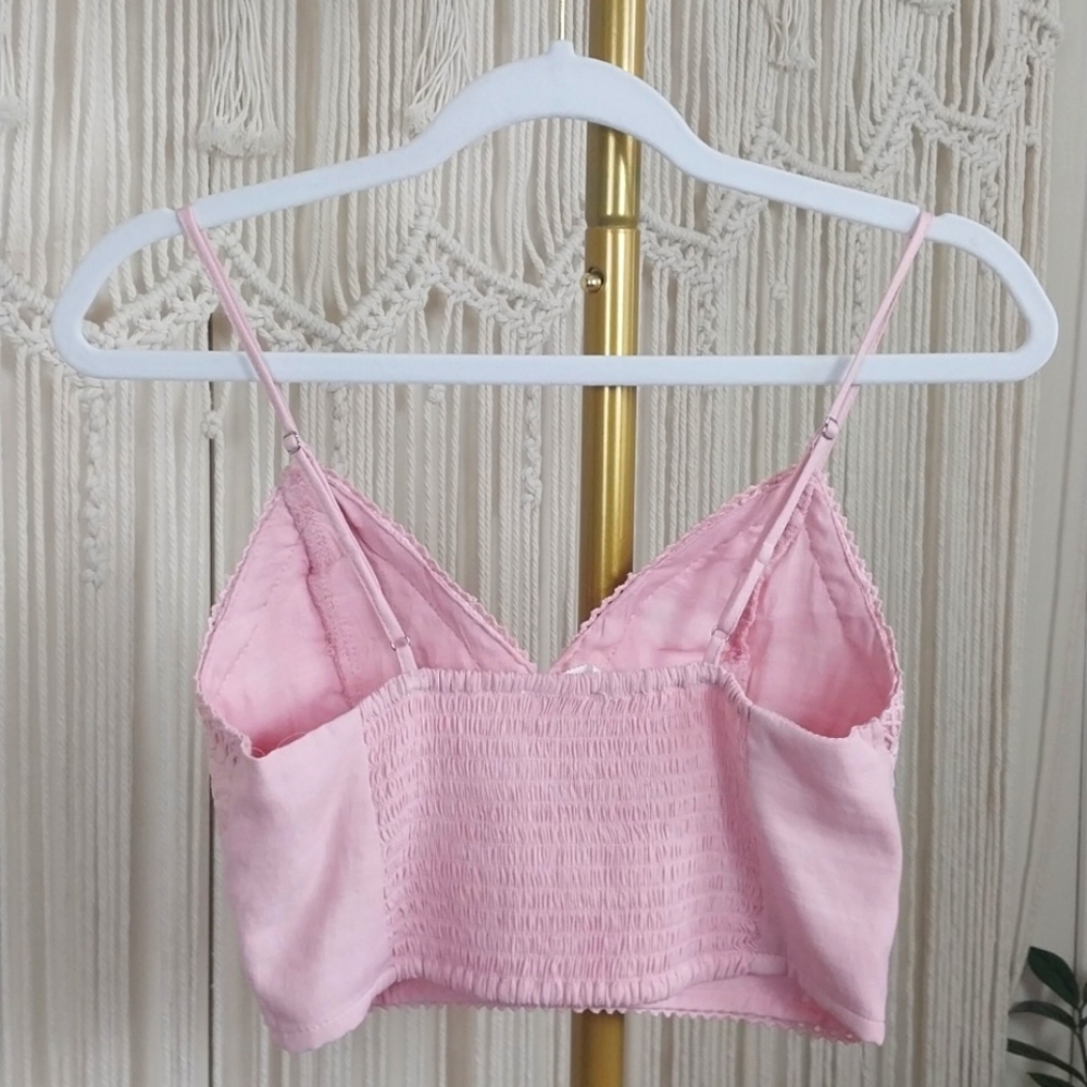 NWT Love Tree Dusty Pink Crochet LACE bralette CROP TOP - Picture 4 of 9